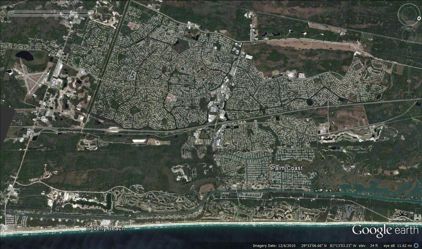 Palm Coast, FL - Google Earth